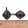 Natural Amethyst Rhombus Pendants G-K363-02R-04-3