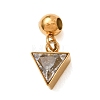 304 Stainless Steel Pave Clear Cubic Zirconia Charms CU-CBAB6EC-14G-02-1