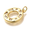 Brass Micro Pave Clear Cubic Zirconia Pendants KK-G521-01G-O-2