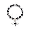 Gold acrylic cross bead bracelet angel cross prayer bead bracelet NW4525-1-1