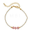 Glass & Imitation Pearl & Brass Beaded Bracelets for Women JV0360-1-1