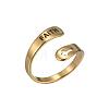 Hollow Out Cross with Word Faith 201 Stainless Steel Cuff Rings FS-WGED892-04-1