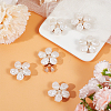 6Pcs Flower Alloy Rhinestone Cufflinks BUTT-ME0001-56-4