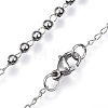 Non-Tarnish 304 Stainless Steel Rosary Bead Necklaces LS-NJEW-D285-40P-3