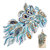 Phoenix Tail Pattern Polyester Lace with PVC Embroidered Fabric SENE-WH0003-38-1