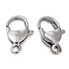 Polished 304 Stainless Steel Lobster Claw Clasps X-STAS-R072-08A-2
