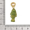 Brass Resin & Enamel European Dangle Charms KK-CBA217A-07G-4