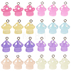 32Pcs 8 Colors Luminous Opaque Resin Pendants RESI-TA0002-12-2