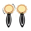 Alloy & Iron Bookmark Cabochon Settings PALLOY-N184-10G-4