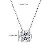 925 Sterling Silver Crystal 2CT Moissanite Square Pendant Necklaces for Women Casual Jewelry RU6226-6