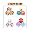 120Pcs 4 Style Smiling Face Beads for DIY Jewelry Making Finding Kits DIY-YW0005-10-2