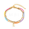 304 Stainless Steel Letter Charm Double-layered Bracelets VG5038-5-1