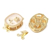 Brass Micro Pave Clear Cubic Zirconia with Enamel Box Clasps KK-G505-02G-2