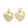 Brass Micro Pave Clear Cubic Zirconia Pendants KK-F930-09G-1