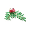 Glass Seed Beaded Leaf Pendants PALLOY-MZ00958-3