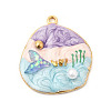 304 Stainless Steel Enamel Pendants STAS-P431-06G-1