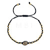 Brass Round Beads Braided Bead Bracelets DX6223-2-1