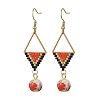 304 Stainless Steel with Cylinder Seed Beads Dangle Earrings EJEW-MZ00810-02-3