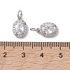 Brass Micro Pave Clear Cubic Zirconia Charms KK-K360-17P-3