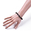Natural Black Agate(Dyed) Beads Stretch Bracelets BJEW-JB04801-5