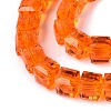 Transparent Glass Beads Strands GLAA-R041-8x8mm-A03-3