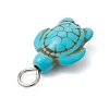 Dyed Synthetic Turquoise Pendants PALLOY-JF02924-01-5