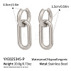 304 Stainless Steel Oval Hoop Earrings AW2454-3-1