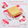 4Pcs 4 Colors Marble Pattern Silicone Soap Dishes AJEW-GA0005-74-3