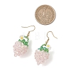 Strawberry Glass Seed & Glass Beaded Dangle Earrings EJEW-MZ00689-01-4
