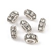 Flat Round Antique Silver Plated Alloy Rhinestone European Beads ALRI-Q228-10H-2
