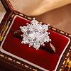 Brass Pave Cubic Zirconia Finger Rings for Women WG393CA-01-1