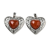 Natural Red Jasper Peach Love Heart Pendants G-G158-01D-1