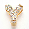 Brass Micro Pave Cubic Zirconia Charms KK-N254-217G-Y-1