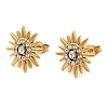 Vacuum Plating 304 Stainless Steel Sun Stud Earings with Rhinestone EJEW-M224-03G-1