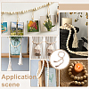 Wood Round Bead with Jute Cord Tassel Display Decorations HJEW-PH02453-5