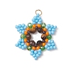 Glass Seed Beaded Pendants PALLOY-MZ01241-2