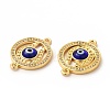 Rack Plating Real 18K Gold Plated Brass Micro Pave Clear Cubic Zirconia Connector Charms ZIRC-L102-03G-02-3