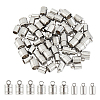 60Pcs 3 Style 304 Stainless Steel Cord Ends STAS-AR0001-12P-1