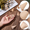 10Pcs Natural Wood Ring Displays RDIS-SC0001-06-3