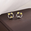 Hollow Brass Enamel Stud Earrings WG87257-01-3