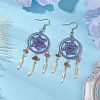 304 Stainless Steel with Glass Dangle with Natural Agate Stud Earring EJEW-MZ00185-02-2