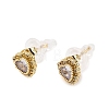 Brass Micro Pave Cubic Zirconia Stud Earrings CU-CBA2AB4-01G-4
