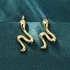 Snake Brass Micro Pave Cubic Zirconia Dangle Earrings EJEW-G425-04G-01-2