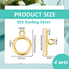 925 Sterling Silver Toggle Clasps STER-BC0004-38G-2