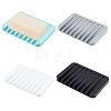 AHADEMAKER 4Pcs 4 Colors Silicone Self Draining Soap Dish Holder AJEW-GA0004-79-1