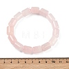 Column Natural Rose Quartz Beads Stretch Bracelets for Women Men BJEW-A148-01A-25-5