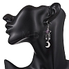 Moon Natural Lepidolite/Purple Mica Dangle Earrings EJEW-JE06776-01-2