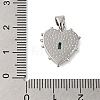 Rack Plating Brass & Cubic Zirconia Shell Pendants KK-S372-17P-3