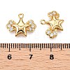 Brass Micro Pave Clear Cubic Zirconia Charms KK-T073-09G-3