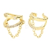 Brass Micro Pave Cubic Zirconia Cuff Earrings for Women CU-CBAE7DF-27G-4